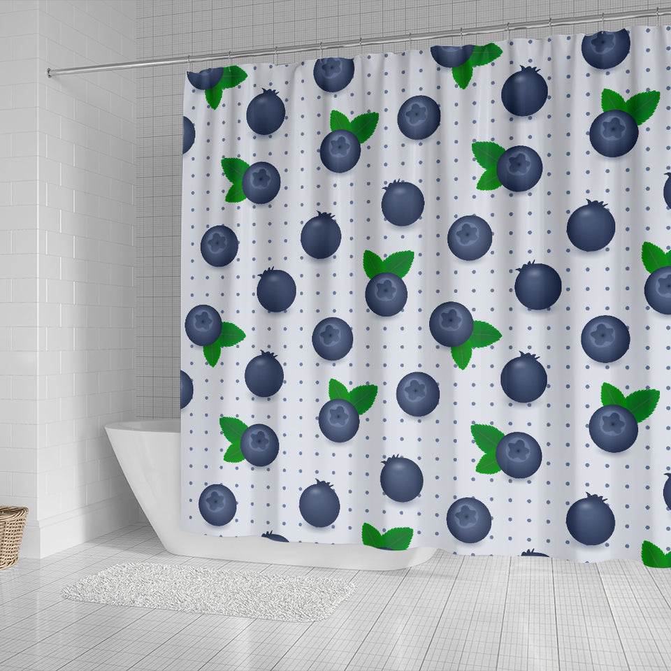 Blueberry Pokka Dot Pattern Shower Curtain Fulfilled In US