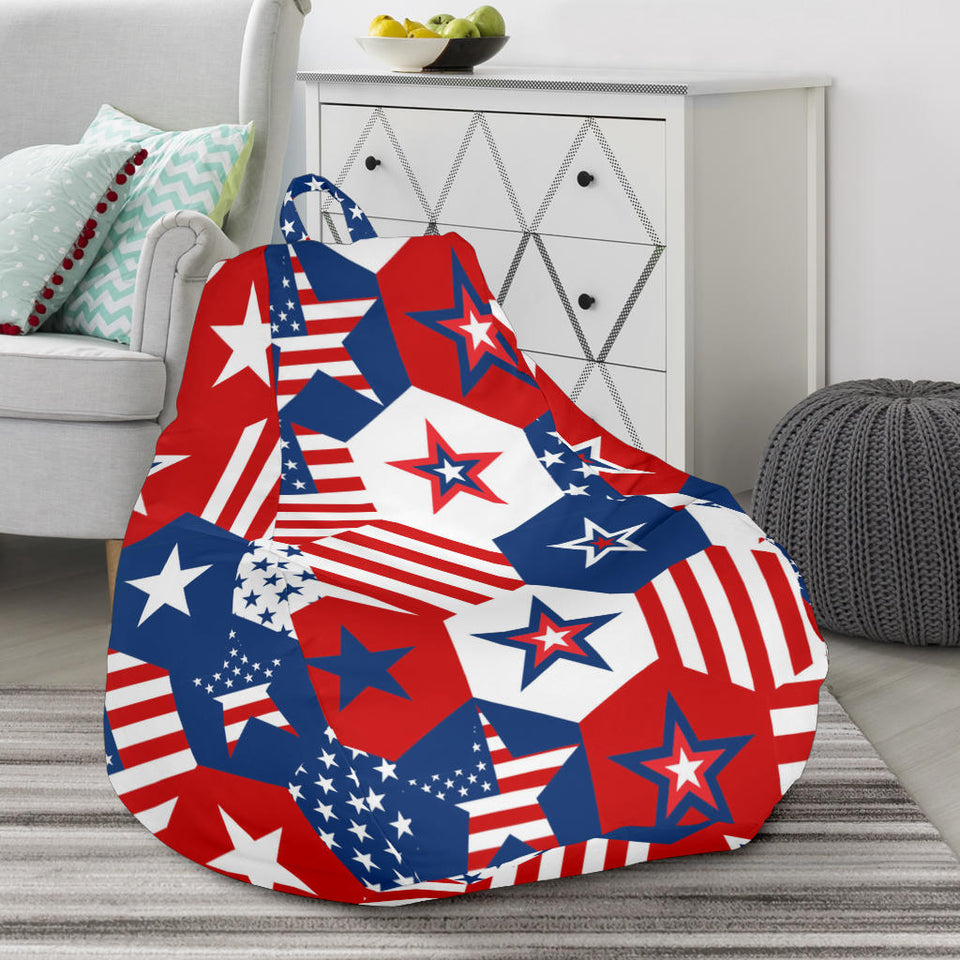 USA Star Hexagon Pattern Bean Bag Cover