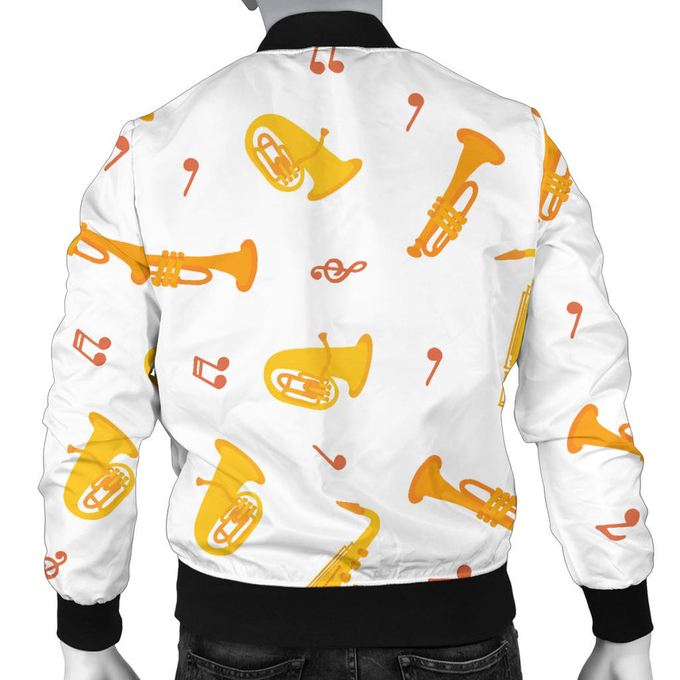 Saxophone Pattern Theme Men Bomber Jacket