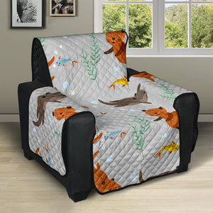 Swimming Fish Otter Pattern Recliner Cover Protector