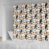 Toucan Flower Pattern Shower Curtain Fulfilled In US