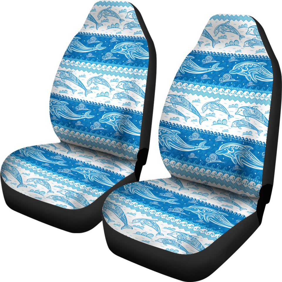 Dolphin Tribal Pattern Ethnic Motifs Universal Fit Car Seat Covers