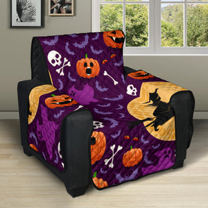 Halloween Pumpkin Witch Pattern Recliner Cover Protector