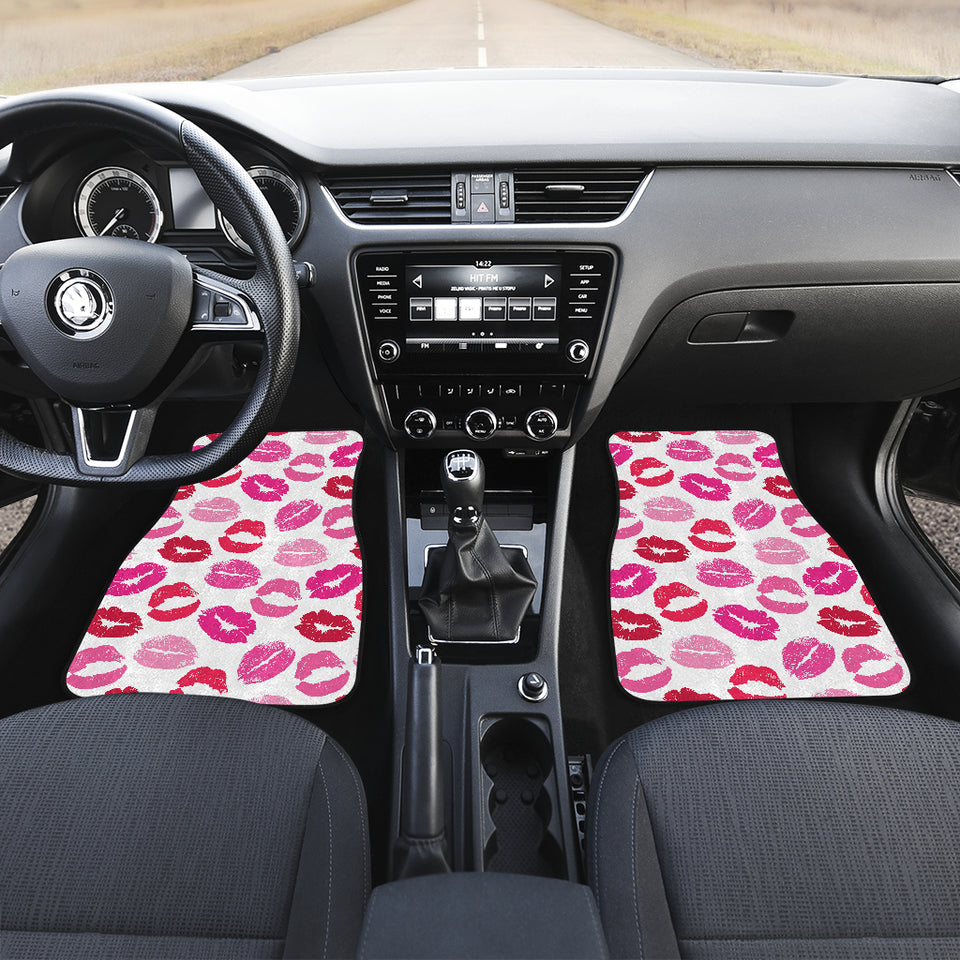 Lips Pattern Print Design 05 Front and Back Car Mats