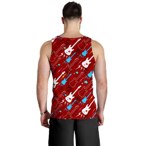 Electical Guitar Red Pattern Men Tank Top