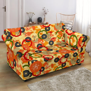 Pizza Texture Pattern Loveseat Couch Slipcover