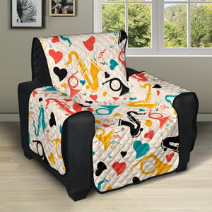 Saxophone Pattern Background Recliner Cover Protector