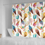 Colorful Ice Cream Pattern Shower Curtain Fulfilled In US
