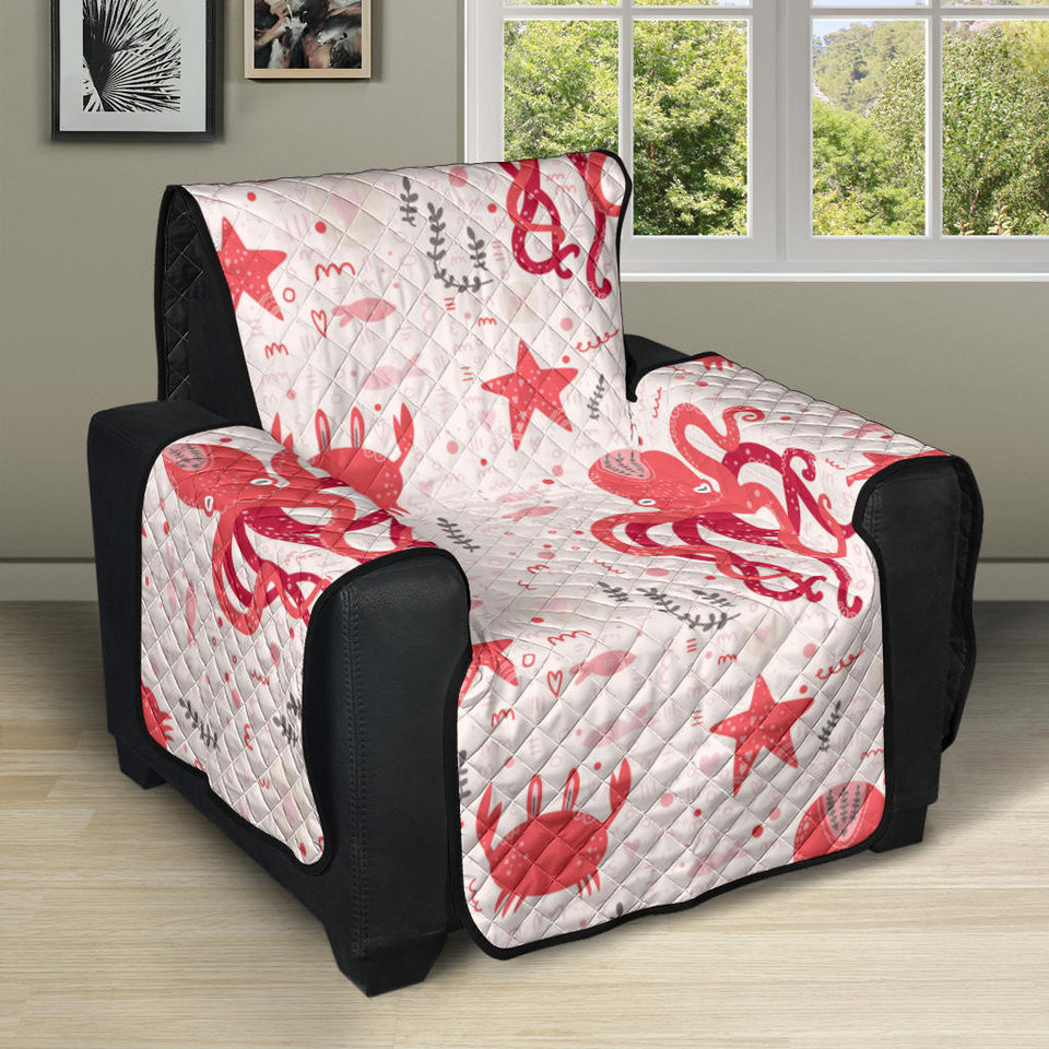 Octopus  Crab Starfish Pattern Recliner Cover Protector