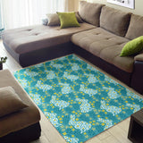 Rabbit Flower Theme Pattern Area Rug