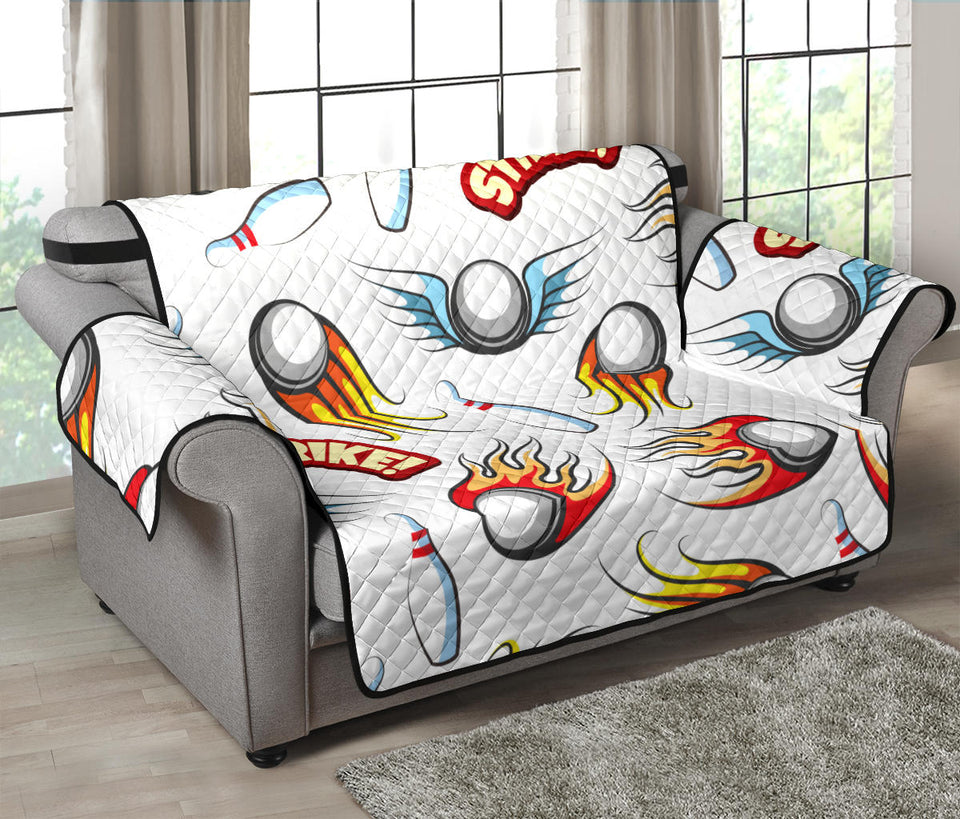 Bowling Strike Pattern Loveseat Couch Cover Protector