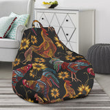 Rooster Chicken Flower Pattern Bean Bag Cover