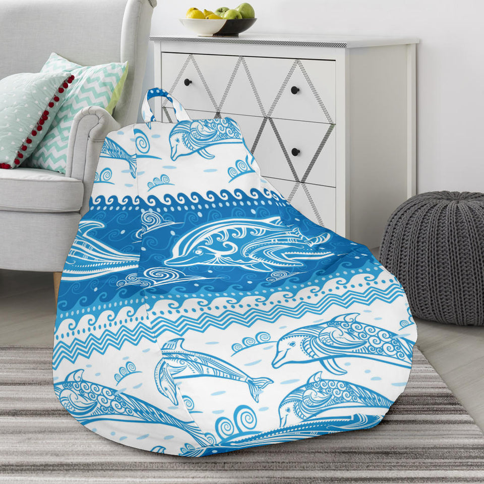 Dolphin Tribal Pattern Ethnic Motifs Bean Bag Cover