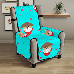 Shiba Inu Japanese Hat Pattern Chair Cover Protector