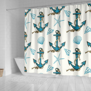 Anchor Shell Starfish Pattern Shower Curtain Fulfilled In US