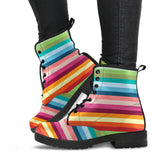 Rainbow Pattern Leather Boots