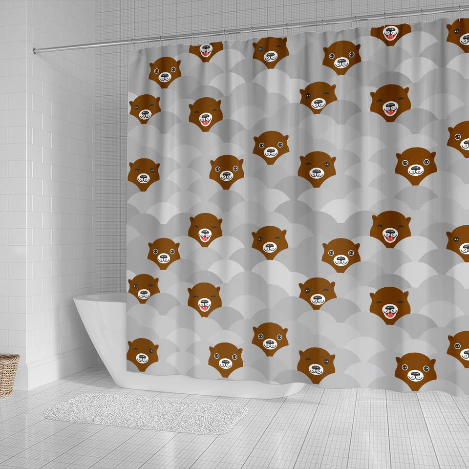 Cute Otter Pattern Shower Curtain Fulfilled In US