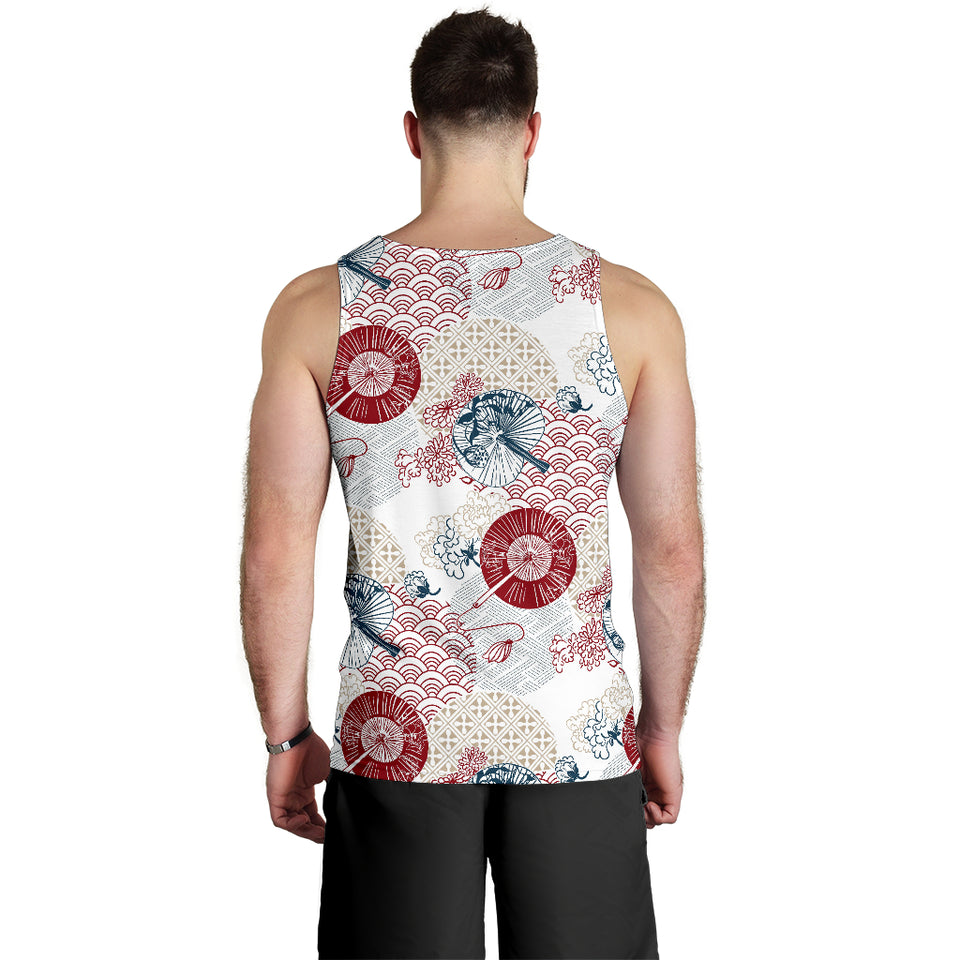 Japanese Fan Pattern Men Tank Top