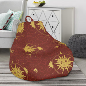 Sun Pattern Red Background Bean Bag Cover