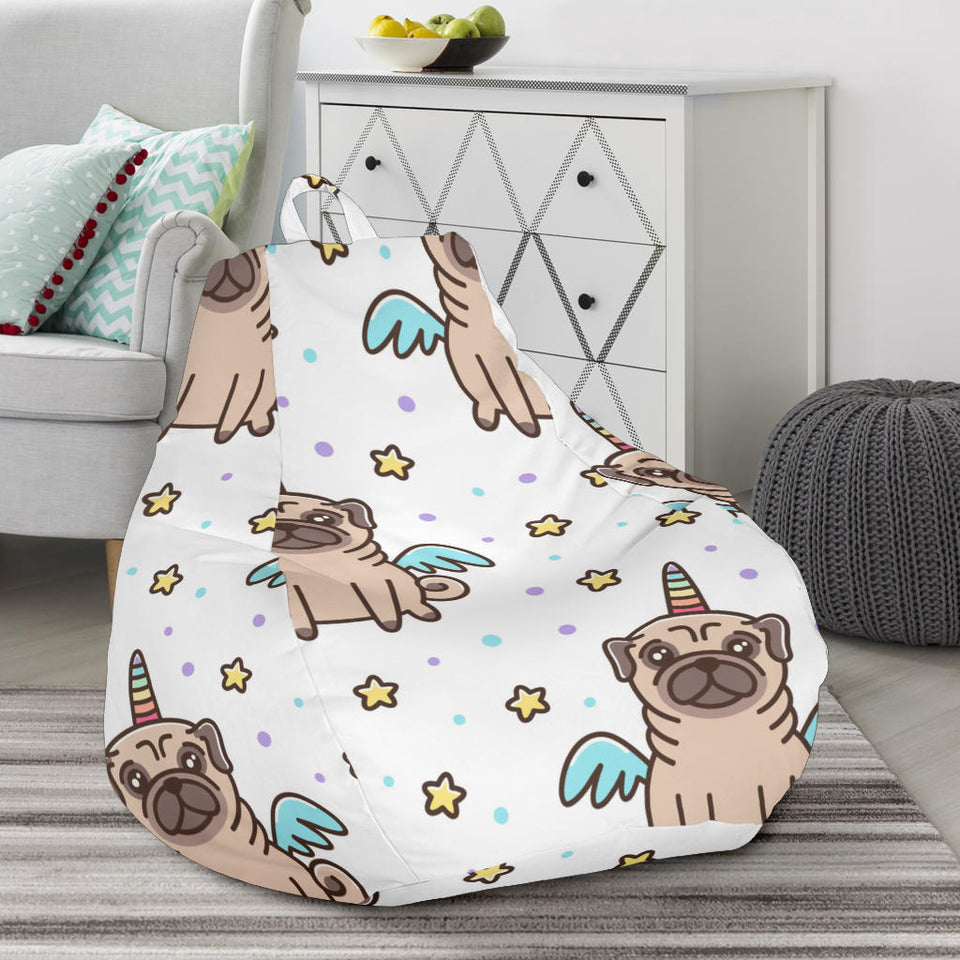 Unicorn Pug Pattern Bean Bag Cover