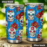 Suger Skull Rose Pattern Tumbler