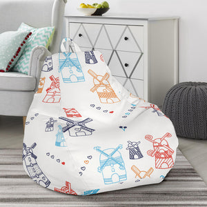 Hand Drawn Windmill Pattern Bean Bag Cover