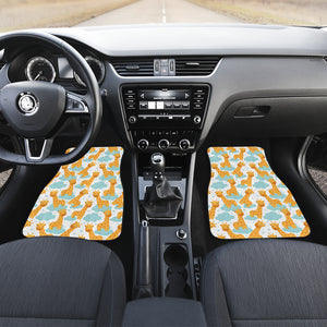 Giraffe Pattern Print Design 05 Front and Back Car Mats