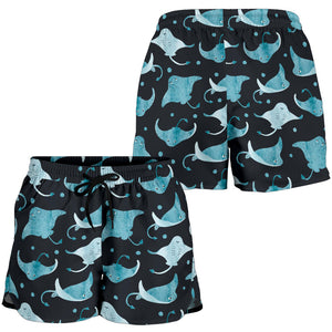 Stingray Pattern Print Design 04 Women Shorts