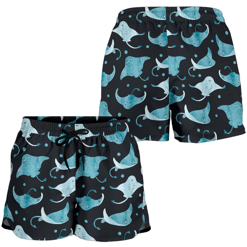 Stingray Pattern Print Design 04 Women Shorts