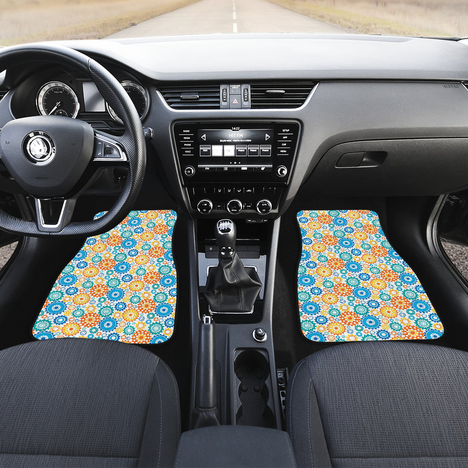 Gear Pattern Print Design 04 Front Car Mats