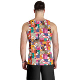 Snowman Colorful Theme Pattern Men Tank Top