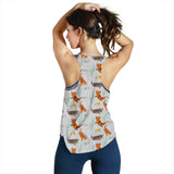 Swimming Fish Otter Pattern Women Racerback Tank Top