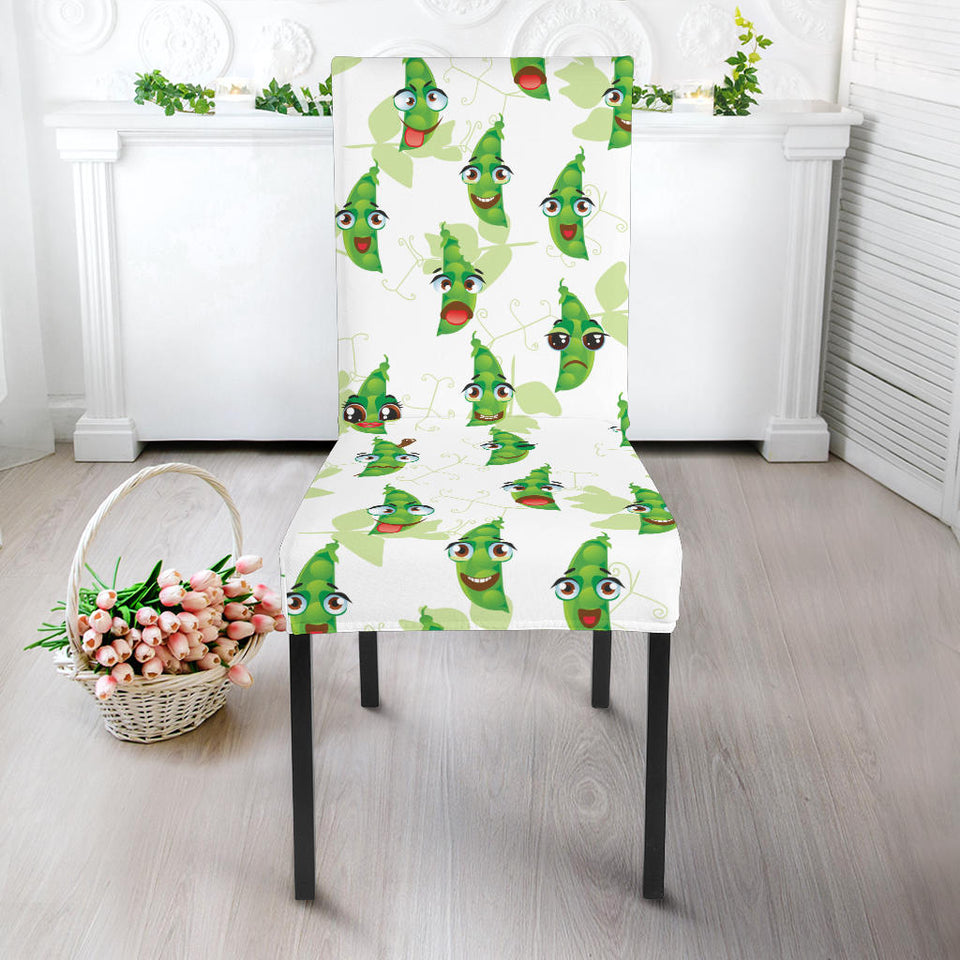 Green Peas Pattern Print Design 04 Dining Chair Slipcover