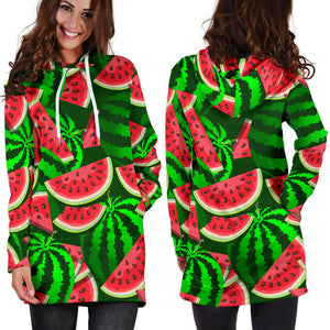 Watermelon Pattern Theme Women Hoodie Dress