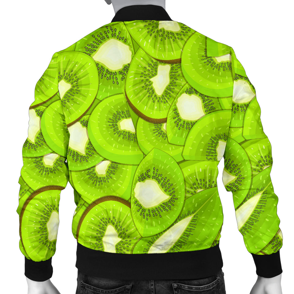 Sliced Kiwi Pattern Men Bomber Jacket