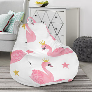 Pink Swan Pattern Bean Bag Cover