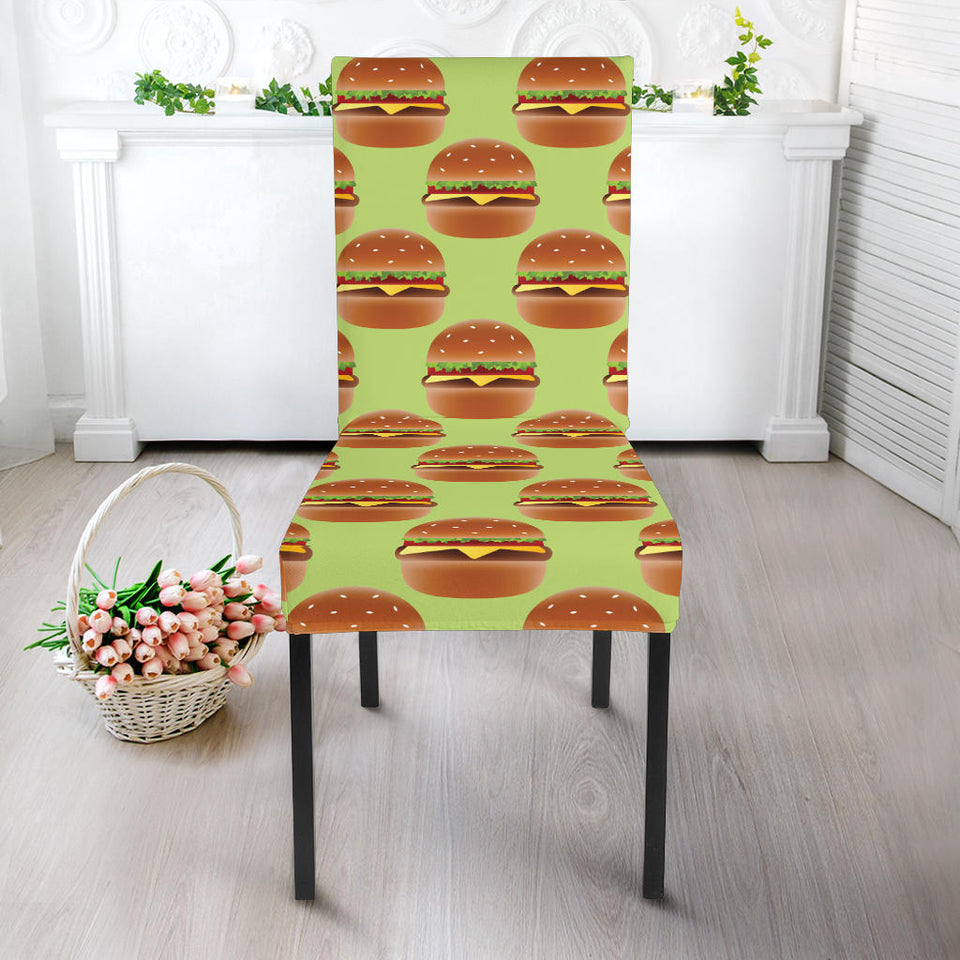 Hamburger Pattern Print Design 02 Dining Chair Slipcover