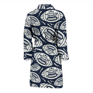 American Football Ball Pattern Men Bathrobe
