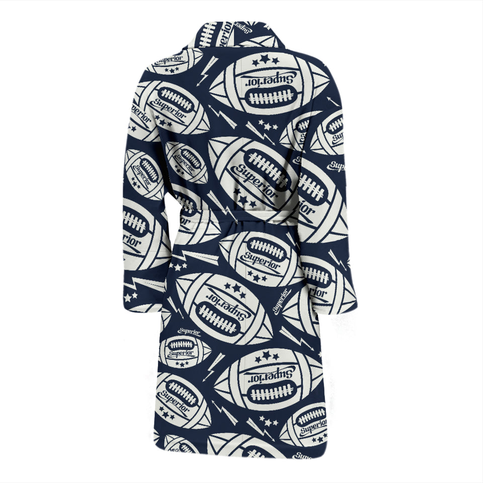 American Football Ball Pattern Men Bathrobe