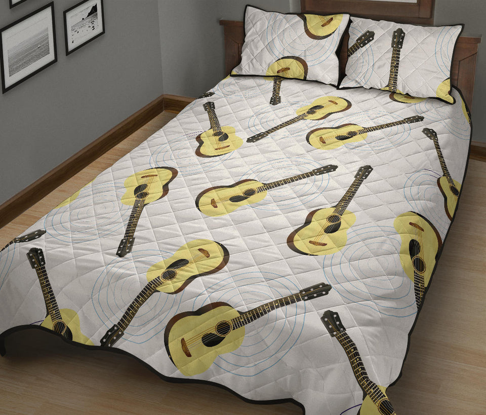 Classic Guitar Pattern Quilt Bed Set