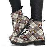 Beagle with Sunglass Pattern Leather Boots