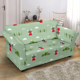 Windmill Green Pattern Loveseat Couch Slipcover