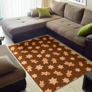 Christmas Gingerbread Cookie Pattern Area Rug