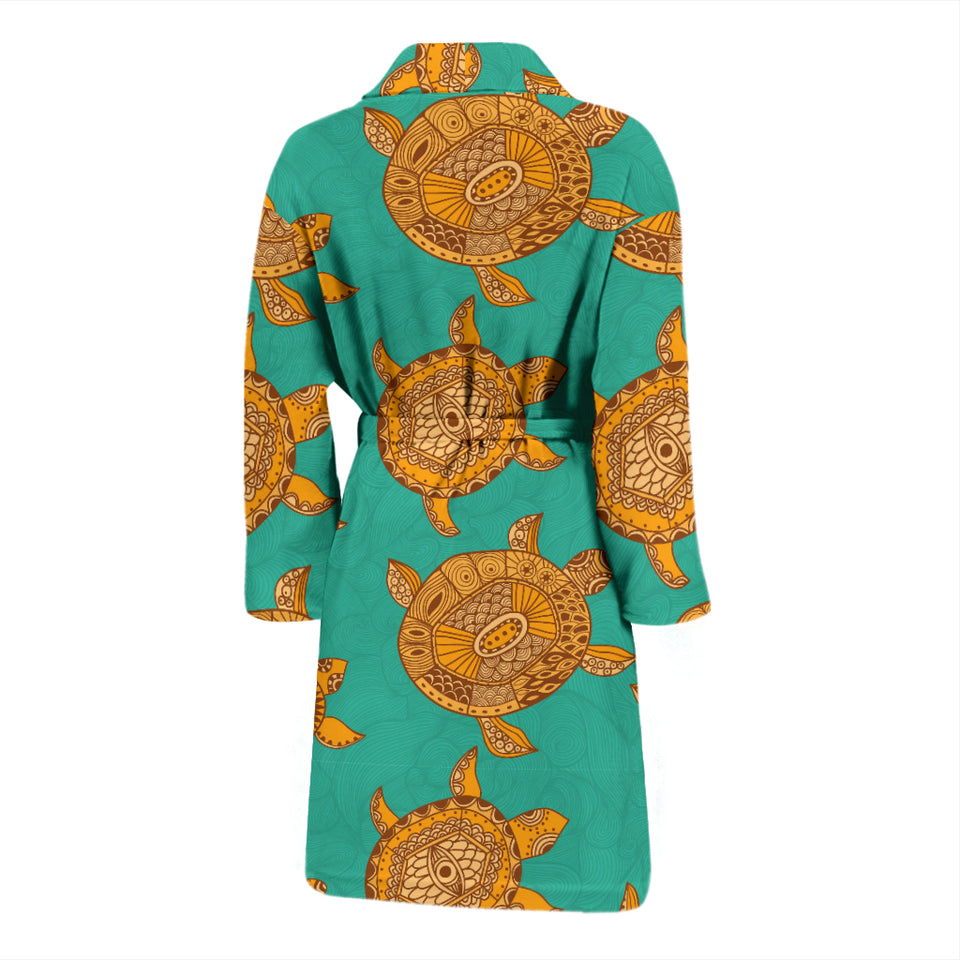 Sea Turtle Tribal Aboriginal Pattern Men Bathrobe