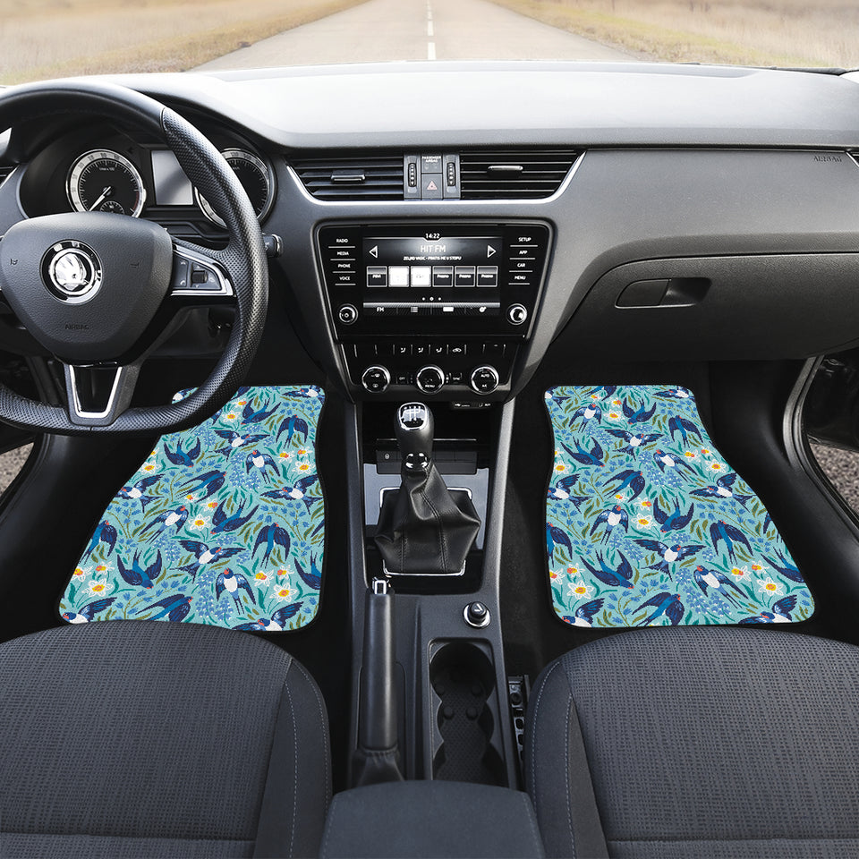 Swallow Pattern Print Design 05 Front and Back Car Mats