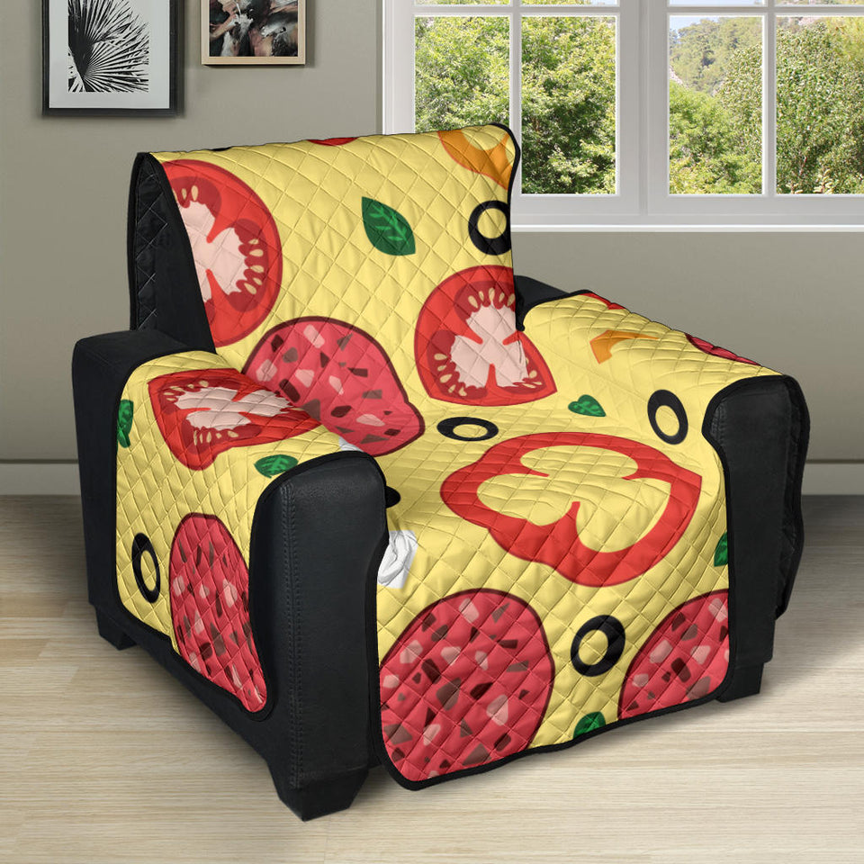 Pizza Tomato Salami Texture Pattern Recliner Cover Protector