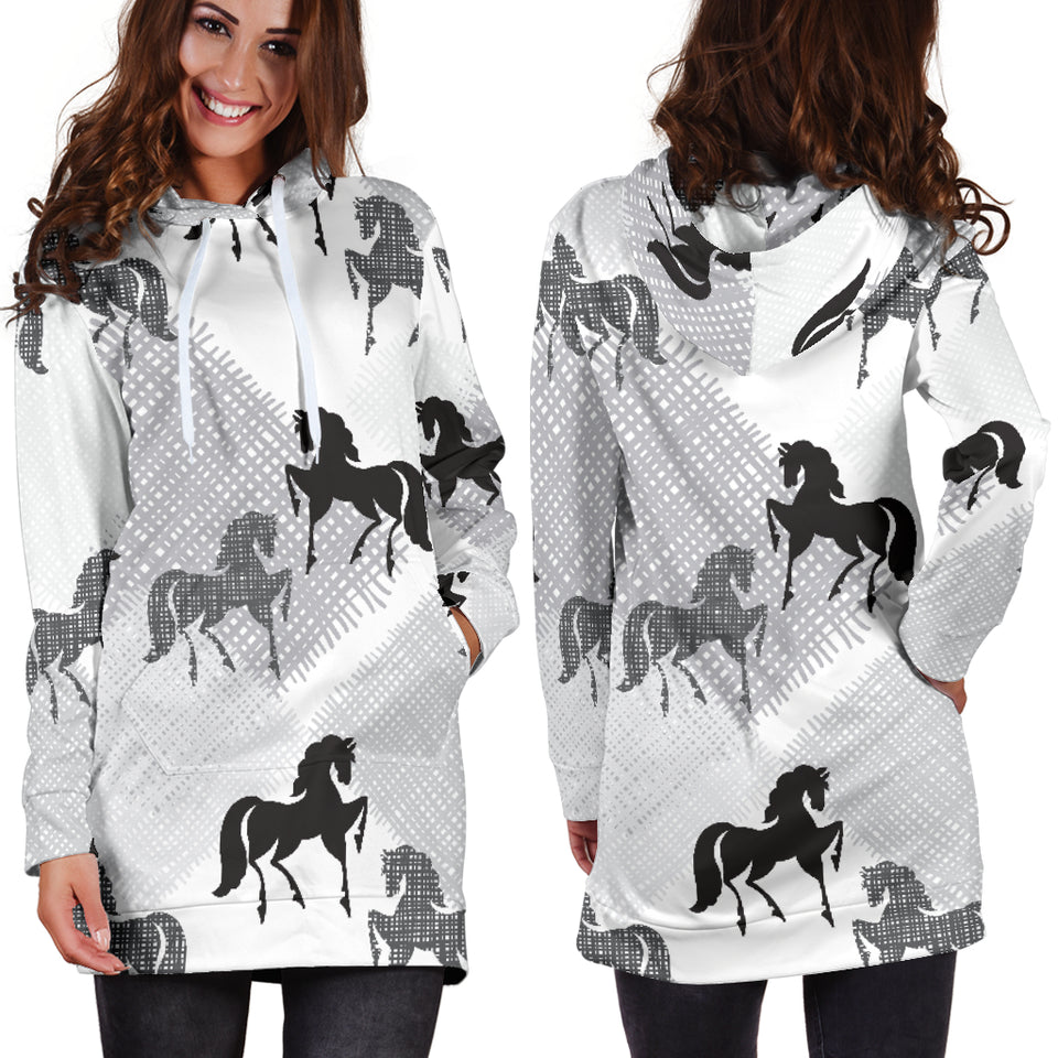 Horse Pattern Women Hoodie Dress