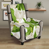 White Tulip Pattern Chair Cover Protector