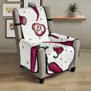 Red Chili Pattern background Chair Cover Protector