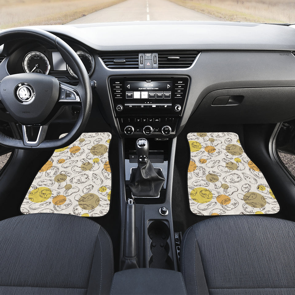 Potato Chips Pattern Print Design 02 Front and Back Car Mats